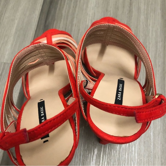 NWT Zara Multicolored Strappy Open Toe Heels - Picture 5 of 9